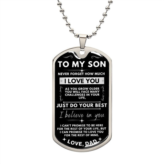To My Son-Love Dad | Dog Tag