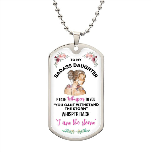 Badass Daughter Dog tag Necklace