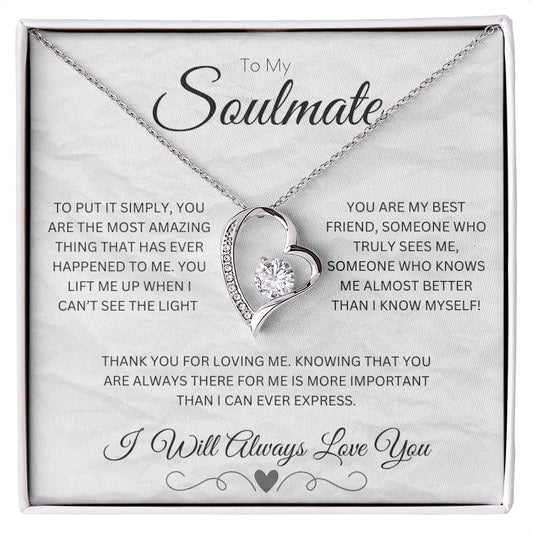 To My Soulmate/I Will Always Love You | Forever Love Necklace